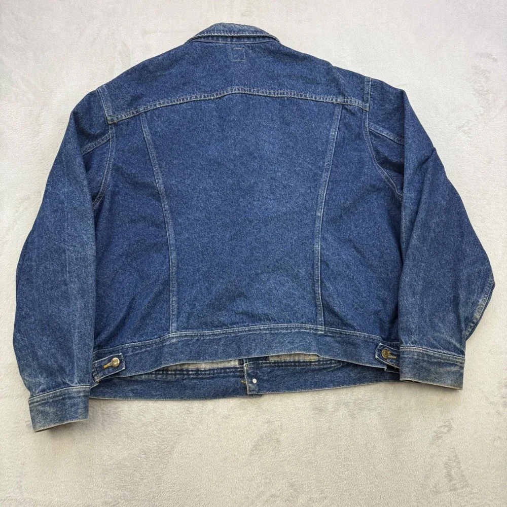 Vintage Lee Denim Jacket Mens 3XL 56R Blue Riders Trucker Made in USA 90s 153438